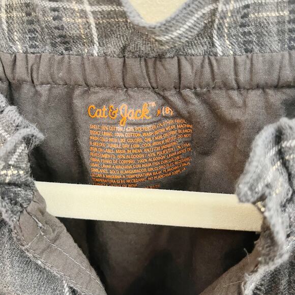 Cat & Jack Plaid Tiered Peasant Dress Size 8 (M) Gray Pockets - Picture 6 of 9